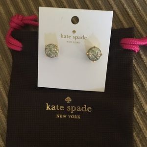 Kate Spade Glittery White Earrings